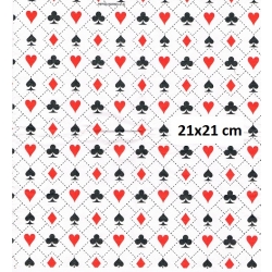 Chusteczka mini 21x21cm / Cena 1 sztuki / karty, kolory /  -3379-